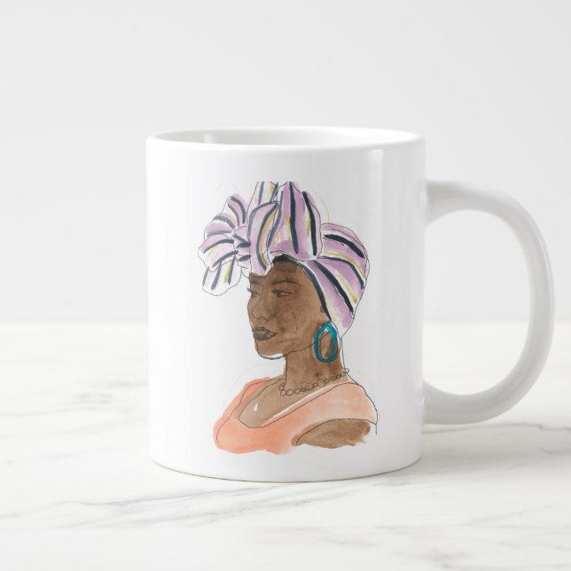 Caneca De Café Grande Mulher Forte e Bonita (Direita)