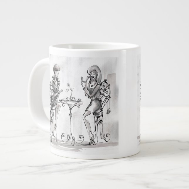 Caneca De Café Grande Mulheres (Frente Esquerda)