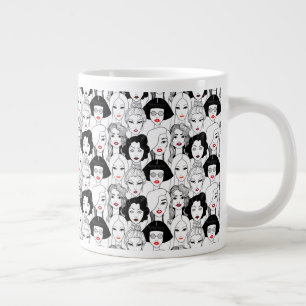 Caneca De Café Grande Mulheres com padrão Lipstick