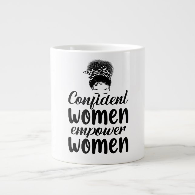 Caneca De Café Grande Mulheres Confiantes Empoderam Mulheres Citam Femin (Frente)
