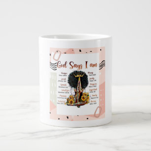 Caneca De Café Grande Mulheres cristãs que rezam rainha negra melanina