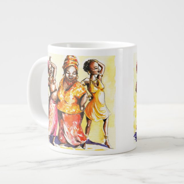 Caneca De Café Grande Mulheres dançando (Frente Esquerda)
