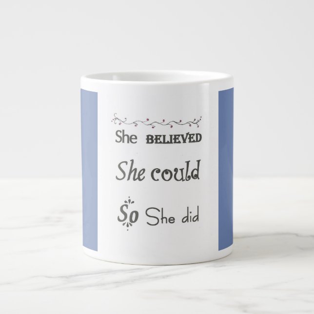 Caneca De Café Grande Mulheres Que Se Autoafirmam Positivas (Frente)