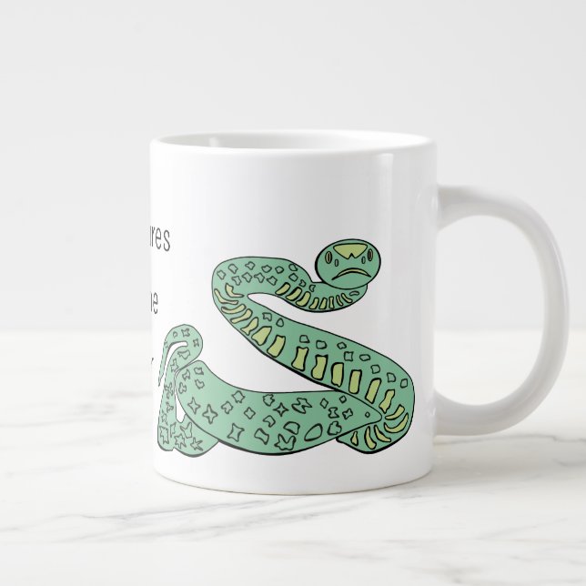 Caneca De Café Grande Mundo cobra: Extremo, Poder, Aventuras. (Direita)