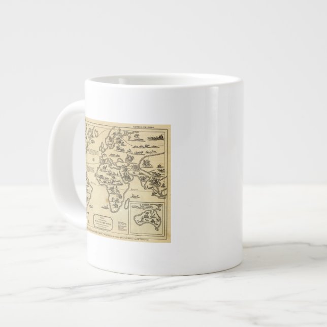 Caneca De Café Grande Mundo dos Animais (Frente Esquerda)