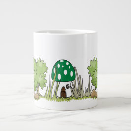 Caneca De Café Grande Mushroom Dwarf House in the Woods - Floresta Fantá