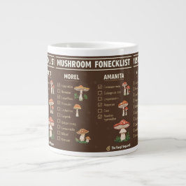 Caneca De Café Grande Mushroom Foraging Checklist Mug