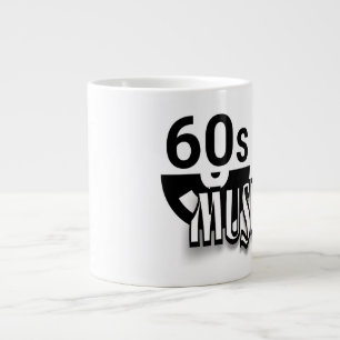 Caneca De Café Grande Música dos anos 60 - Jumbo Mug