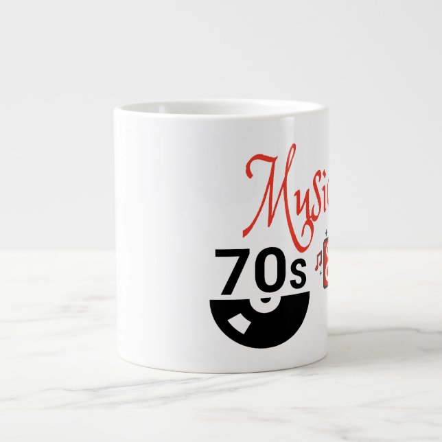Caneca De Café Grande Música dos anos 70 - Jumbo Mug (Frente)