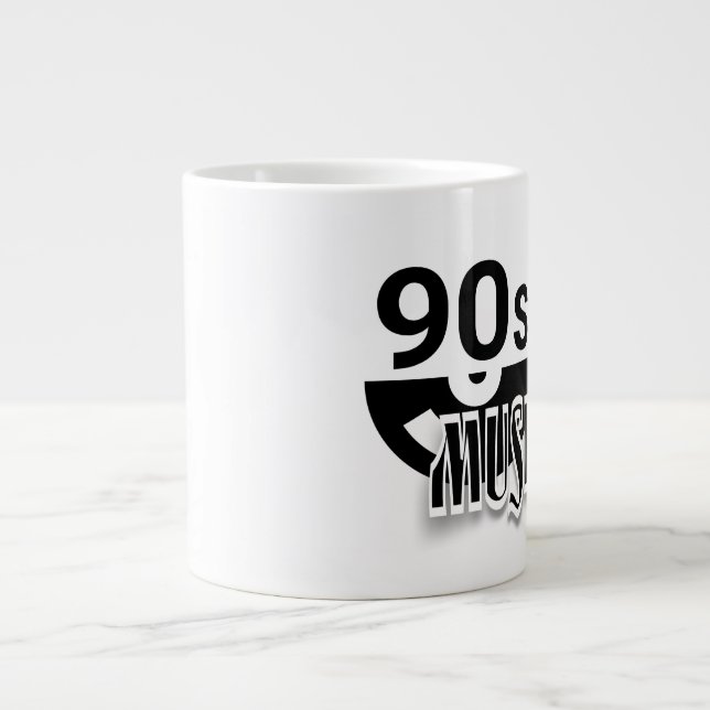 Caneca De Café Grande Música dos anos 90 - Jumbo Mug (Frente)