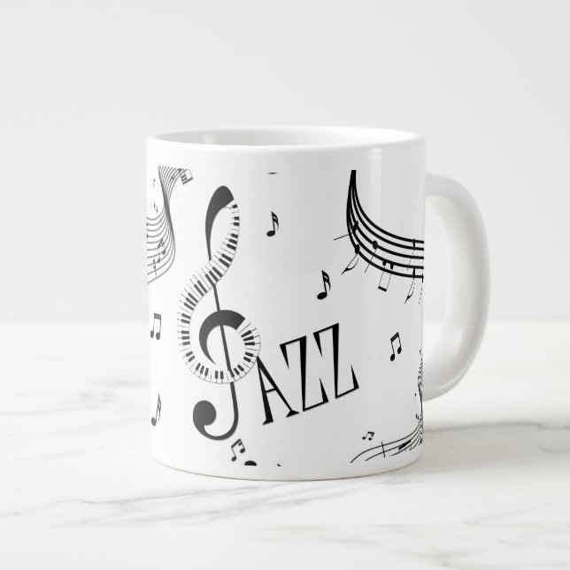 Caneca De Café Grande Música Jazz legal (Frente Esquerda)