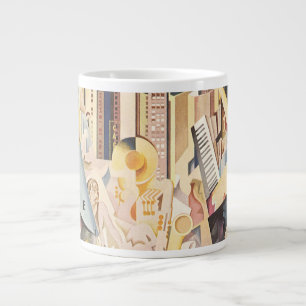Caneca De Café Grande Música Vintage, Jazz Art Déco, Rapsódia em Azul