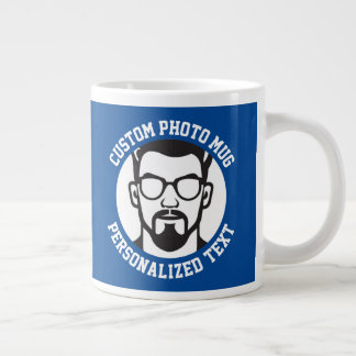 Caneca De Café Grande My Face on a CHELSEA BLUE Custom