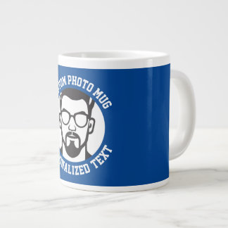 Caneca De Café Grande My Face on a CHELSEA BLUE Custom Giant Mug