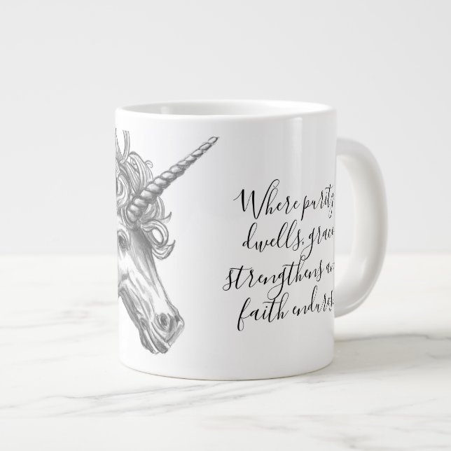 Caneca De Café Grande Mythological Unicorn Mug (Frente Esquerda)