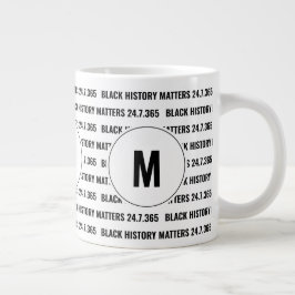 Caneca De Café Grande Na moda BLACK HISTORY MATTERY Monograma