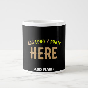 CANECA DE CAFÉ GRANDE NA MODA MODERNO PERSONALIZÁVEL NEGRO VERIFICADO CO