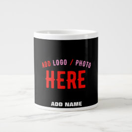 CANECA DE CAFÉ GRANDE NA MODA MODERNO PERSONALIZÁVEL NEGRO VERIFICADO CO