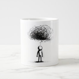 Caneca De Café Grande Na Nuvem Pensada