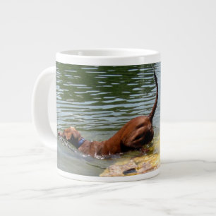 Caneca De Café Grande Nadação de Cães Lago Ladybird - Centro Austin Texa