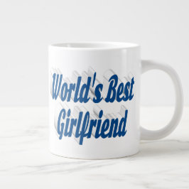 Caneca De Café Grande Namorada com meia tipografia azul mar