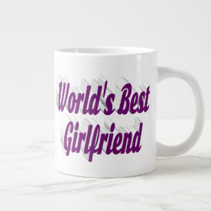 Caneca De Café Grande Namorada com meia tipografia roxa