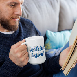 Caneca De Café Grande Namorado com semisscript azul-marinho