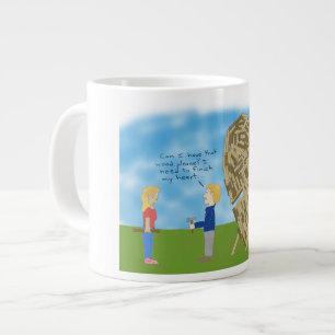 Caneca De Café Grande Namorados de madeira