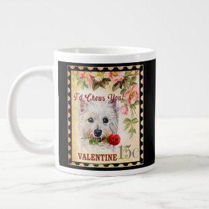 Caneca De Café Grande Namorados de Terrier Vintage, em West Highland Whi