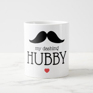 Caneca De Café Grande Namorados Gráfico bigode Meu Coração Hubby Dashing