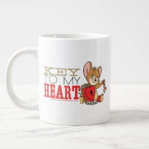 Caneca De Café Grande Namorados Jerry Mouse "Key To My Heart"