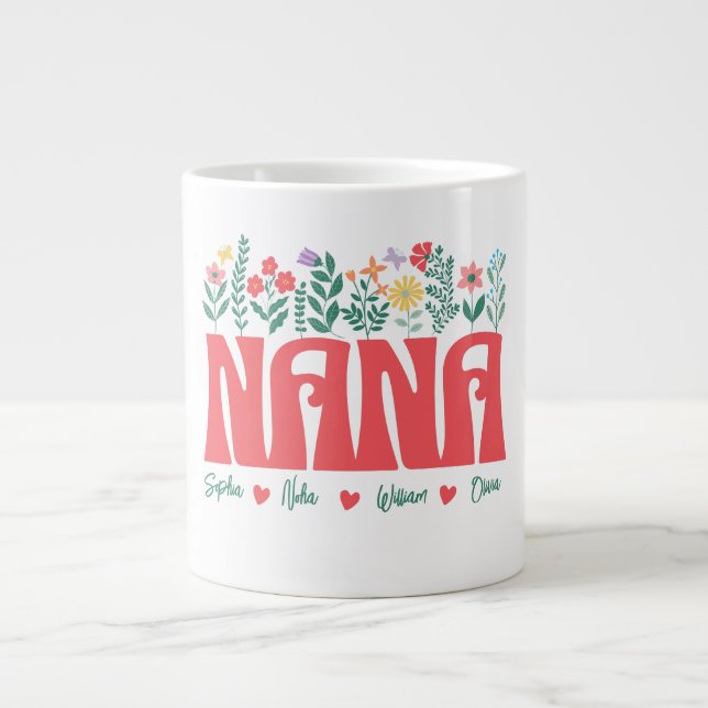 Caneca De Café Grande NANA GRANDMA GRANDMOTHER GRANNY - Personalize-o (Frente)