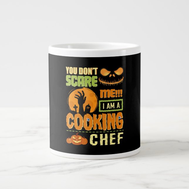 Caneca De Café Grande Não Assuste o Cozinhar Chef de Halloween Presente (Frente)