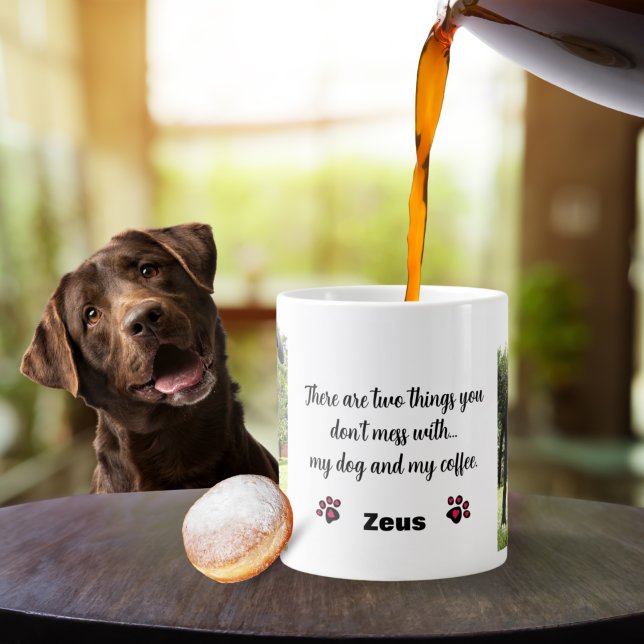 Caneca De Café Grande Não brinque com meu cachorro e café, Pet Personali (Criador carregado)
