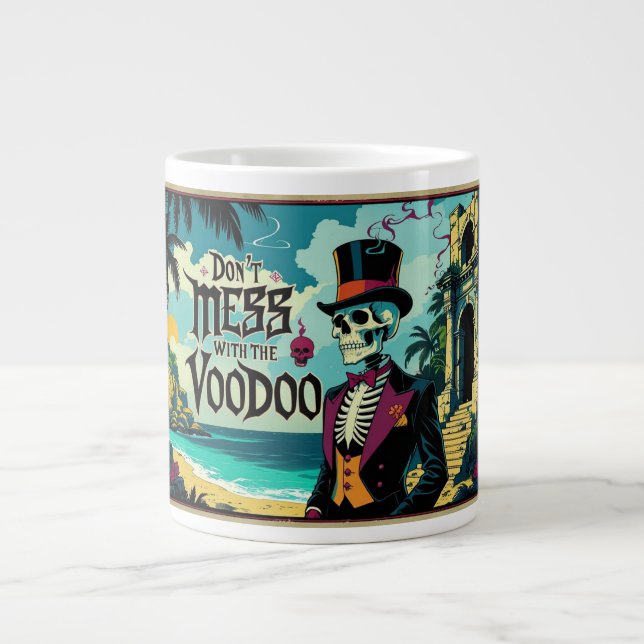 Caneca De Café Grande Não Brinque Com O Voodoo (Frente)