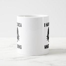 Caneca De Café Grande Não faço ideia do que estou fazendo, gato engraçad
