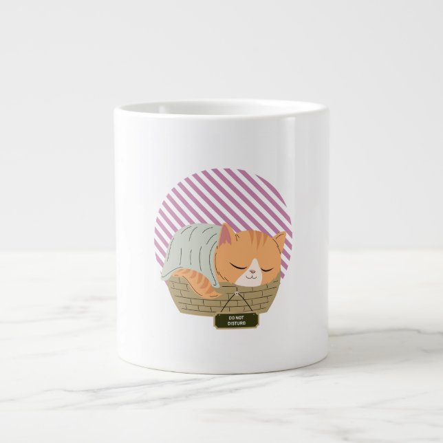 Caneca De Café Grande Não Incomodar gato (Frente)