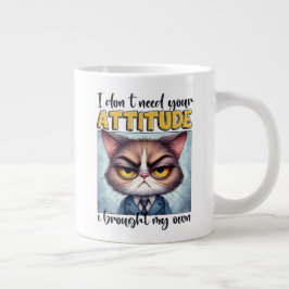 Caneca De Café Grande Não preciso da sua atitude. Trouxe a minha!