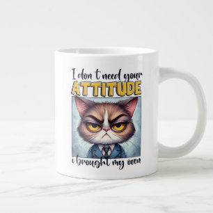 Caneca De Café Grande Não preciso da sua atitude. Trouxe a minha!