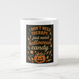 Caneca De Café Grande Não preciso de terapia, preciso de doces de Hallow