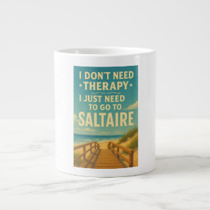 Caneca De Café Grande Não preciso de terapia, preciso de ir a Saltaire