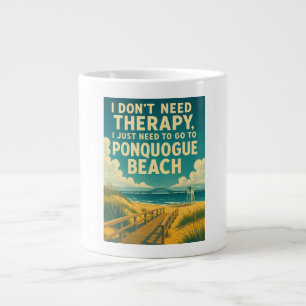 Caneca De Café Grande Não preciso de terapia, só preciso da Praia Ponquo