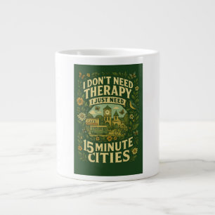 Caneca De Café Grande Não preciso de terapia, só preciso de 15 minutos d