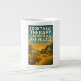 Caneca De Café Grande Não preciso de terapia, só preciso de Art Village