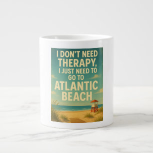 Caneca De Café Grande Não preciso de terapia, só preciso de Atlantic Bea