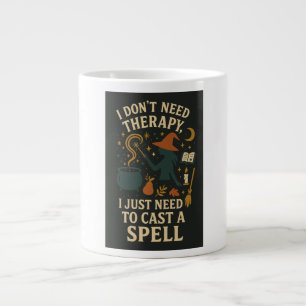 Caneca De Café Grande Não preciso de terapia, só preciso de lançar um fe