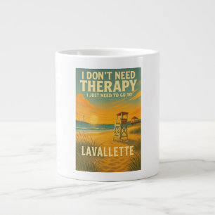 Caneca De Café Grande Não preciso de terapia, só preciso de Lavallette