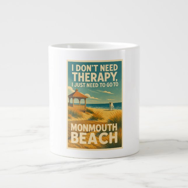Caneca De Café Grande Não preciso de terapia, só preciso de Monmouth Bea (Frente)