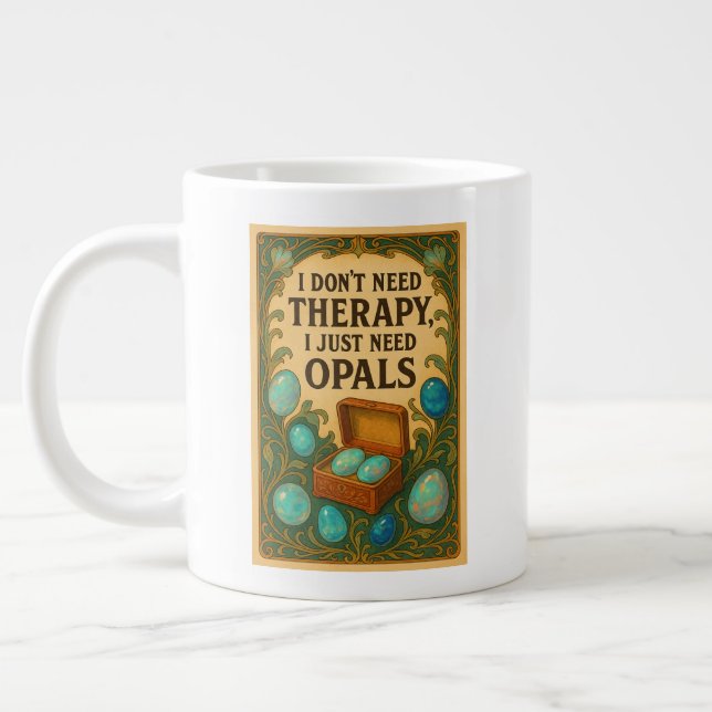 Caneca De Café Grande Não preciso de terapia, só preciso de Opals (Esquerda)