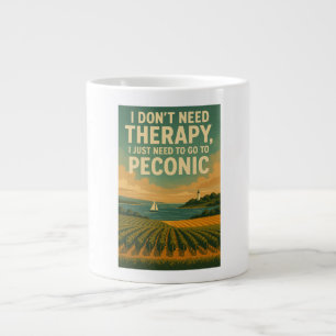 Caneca De Café Grande Não preciso de terapia, só preciso de Pecónica